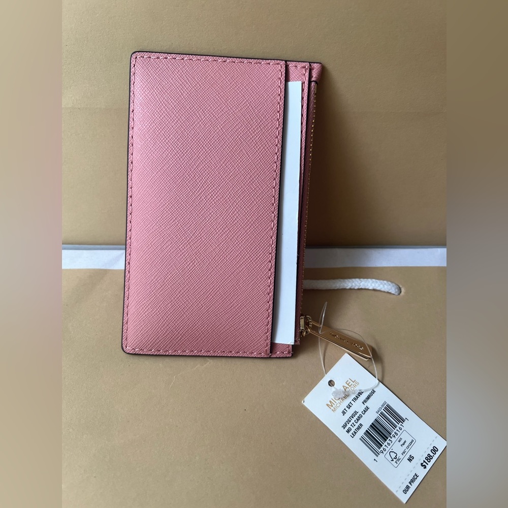 Michael Kors Pink Card Case Wallet - Picture 2 of 4